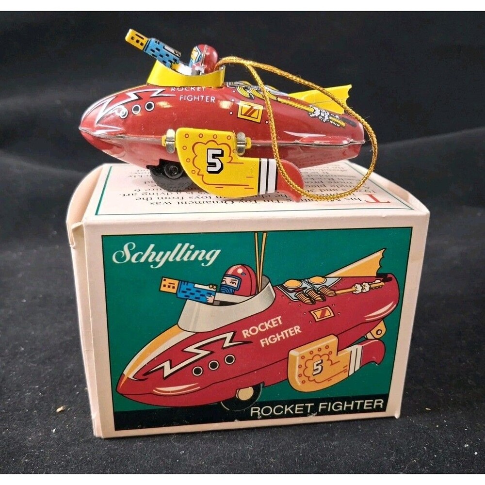Schylling Tin Toy Christmas Ornament Rocket Fighter New In Box